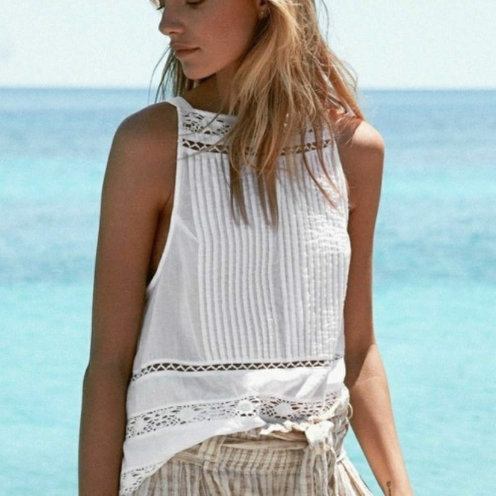 Free people white summer lightweight tank